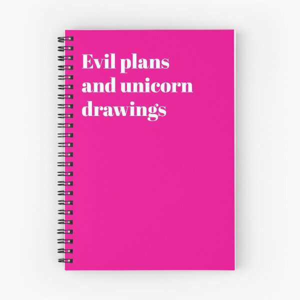 Item preview, Evil plans and unicorn drawings designed and sold by Kohiko Art.