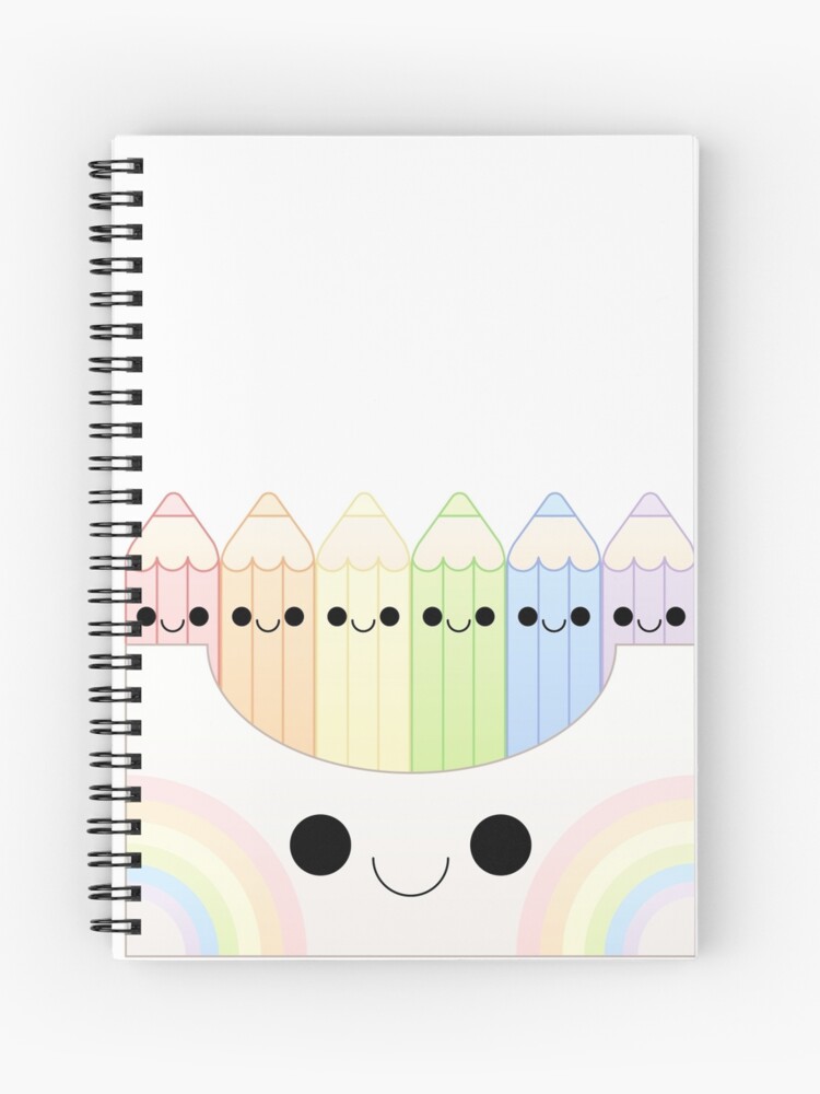 Cuaderno de espiral «caja de lápices de colores pastel kawaii» de kittybox  | Redbubble