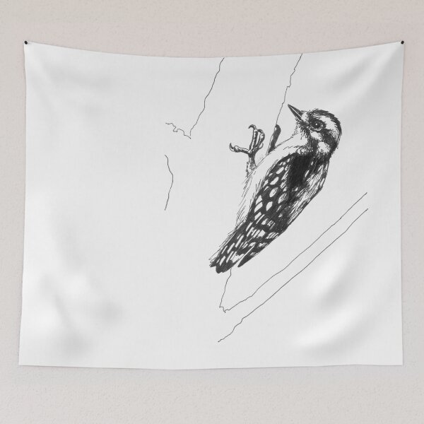 Item preview, Downy Woodpecker Drawing designed and sold by LauraWolfArtist.