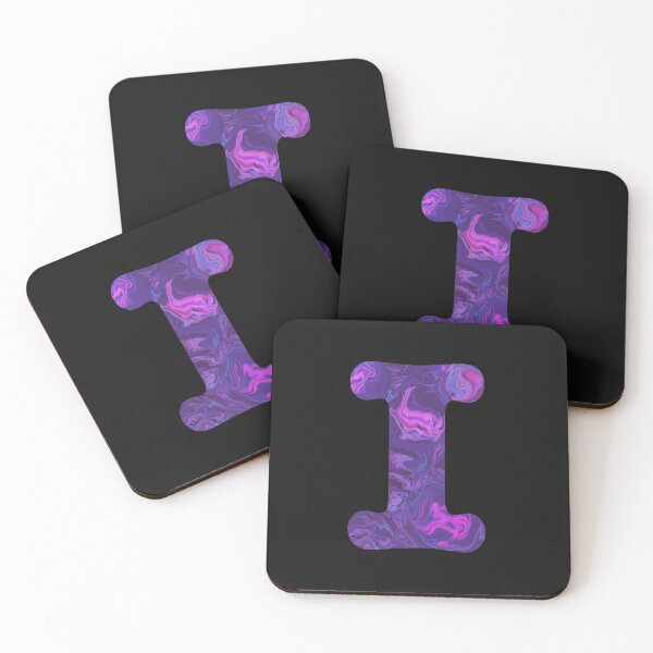 Item preview, Letter I Alphabet Purple Marble Abstract Monogram designed and sold by AMSonArt.