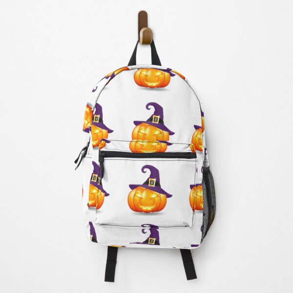Item preview, Orange pumpkin with a smile in a purple witch hat. Halloween pumpkin with witches hat. Jack lantern attribute of All Saints Day.Happy Halloween. designed and sold by Mallva.