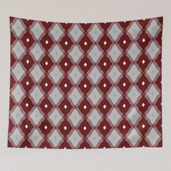 Item preview, Burgundy and Gray diamond unique Argyle pattern designed and sold by BLMcreations.