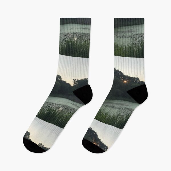 Item preview, Sun Peeking Behind Trees and Green Lake  designed and sold by art-dreams.