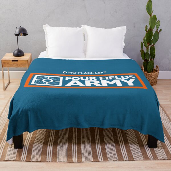 Item preview, Four Fields Army with No Place Left (White on Blue) designed and sold by Waconia Design Co..