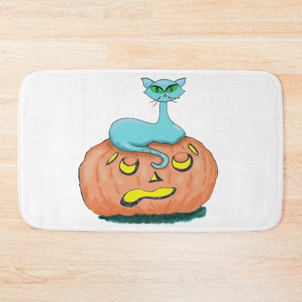 Item preview, Halloween cat on a dismayed Jack-o-lantern designed and sold by CheranY.