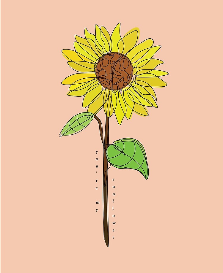 Funda y vinilo para iPad «Girasol de una línea con un lindo título.» de  mouazanan | Redbubble