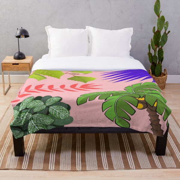 Item preview, Wild jungle with red purple and green floral leaves designed and sold by Berry Pink.