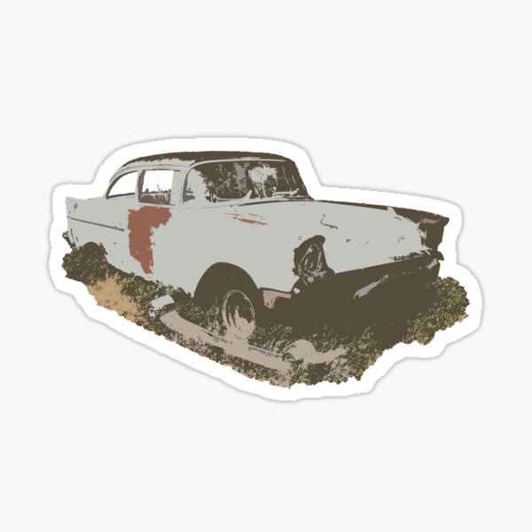 57 Chevy Classic Field Car Sticker For Sale By Invafab Redbubble