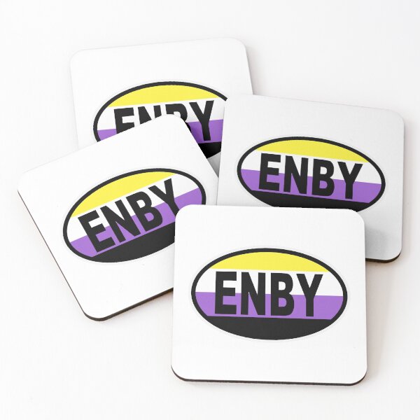 Item preview, Non Binary nonbinary non-binary enby Pride Flag Oval Bumper Sticker designed and sold by cangurojoe.