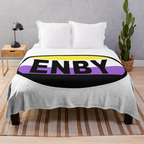 Item preview, Non Binary nonbinary non-binary enby Pride Flag Oval Bumper Sticker designed and sold by cangurojoe.