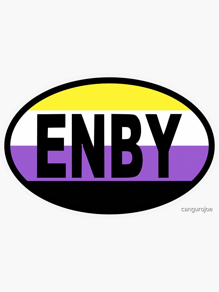 Non Binary Nonbinary Non Binary Enby Pride Flag Oval Bumper Sticker Sticker For Sale By