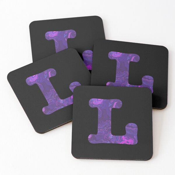 Item preview, Letter L Alphabet Purple Marble Abstract Monogram designed and sold by AMSonArt.