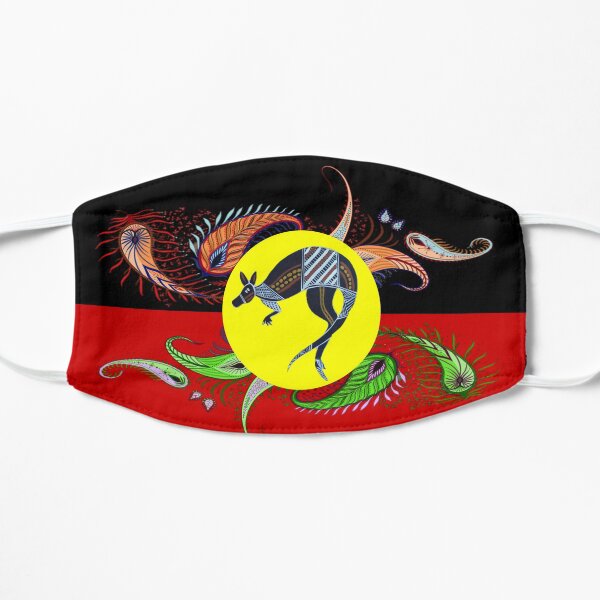 Flag Australian Aboriginal art amazing kangaroo gifts for her hem #0 Flat Mask
