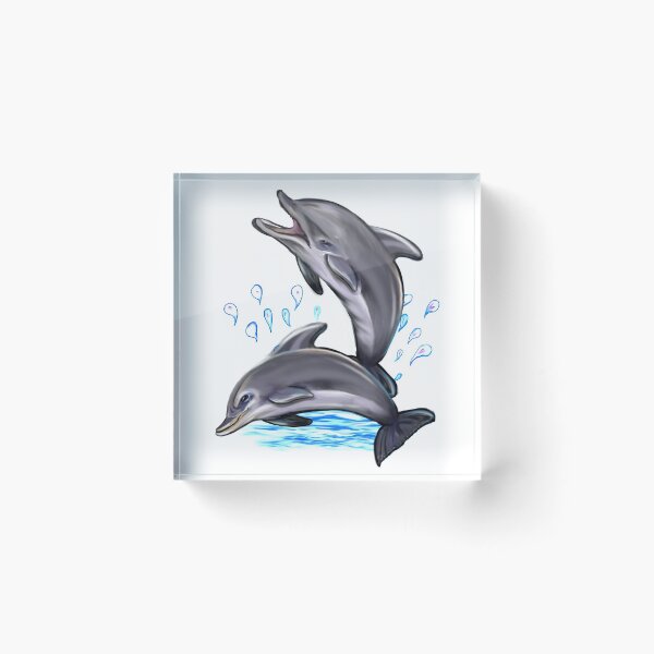 Item preview, Cute dolphins making a splash. Playful Dolphins designed and sold by Artonmytee.