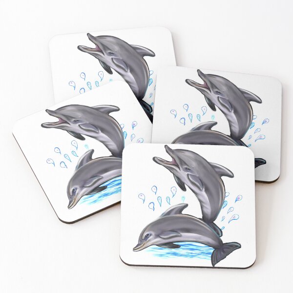 Item preview, Cute dolphins making a splash. Playful Dolphins designed and sold by Artonmytee.