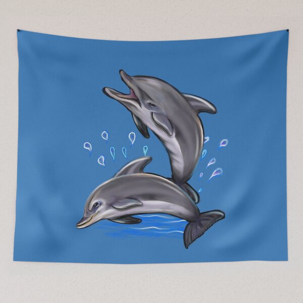 Item preview, Cute dolphins making a splash. Playful Dolphins designed and sold by Artonmytee.