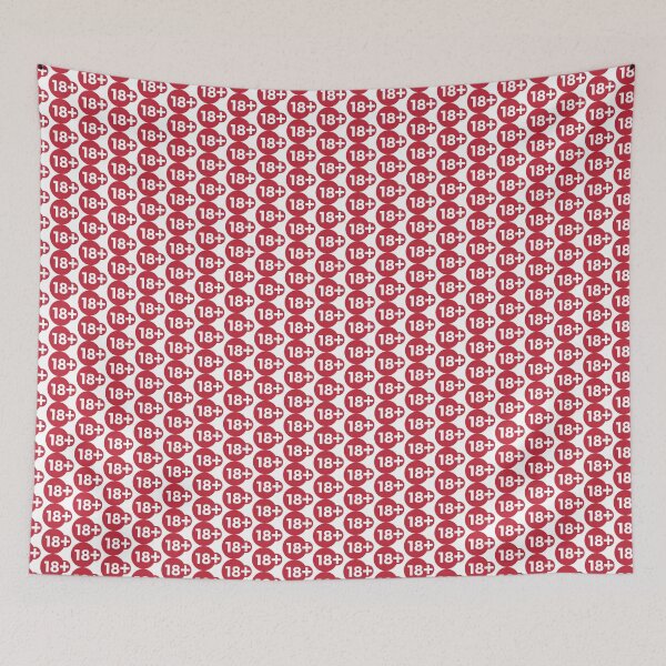 Aperçu de l'œuvre Cercle d'icône rouge avec limite d'âge isolé sur fond blanc créée et vendue par Tae Mi.