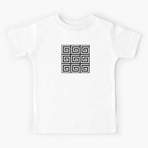 Greek Spiral Pattern | Greek Key Pattern | Classic Patterns | Vintage Patterns | Black and White | Kids T-Shirt