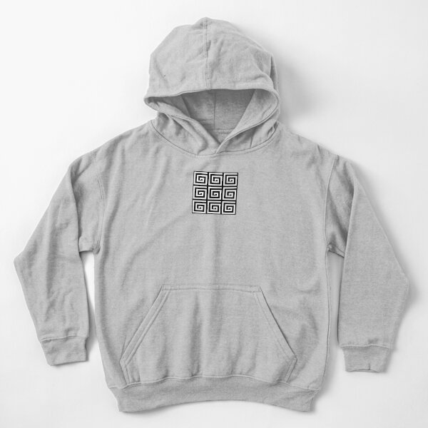 Greek Spiral Pattern | Greek Key Pattern | Classic Patterns | Vintage Patterns | Black and White | Kids Pullover Hoodie