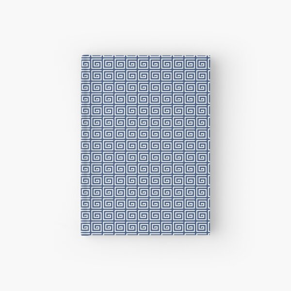 Greek Spiral Pattern | Greek Key Pattern | Classic Patterns | Vintage Patterns | Blue and White | Hardcover Journal