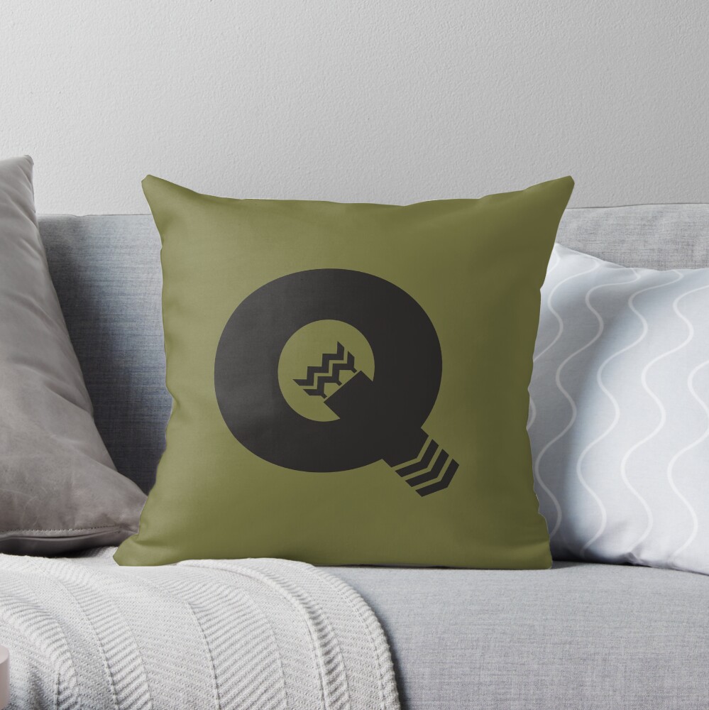 Q is for Quiver - Black Throw Pillow