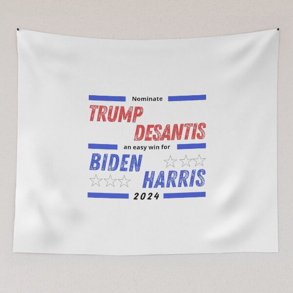 Item preview, Trump DeSantis | Easy win for Biden Harris 2024 (black text) designed and sold by StickerPolitics.