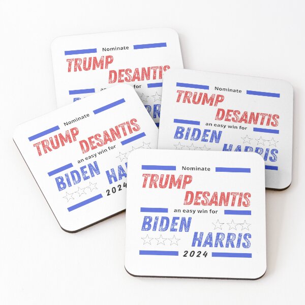 Item preview, Trump DeSantis | Easy win for Biden Harris 2024 (black text) designed and sold by StickerPolitics.