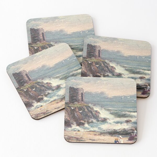 Item preview, Vintage Illustration of rough sea at Lady's Tower, Fife designed and sold by yourscotland.