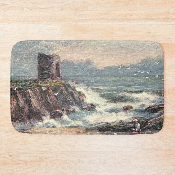 Item preview, Vintage Illustration of rough sea at Lady's Tower, Fife designed and sold by yourscotland.