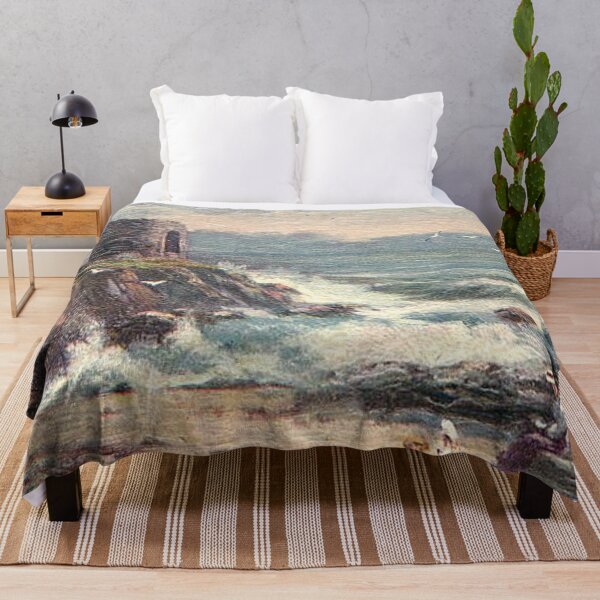 Item preview, Vintage Illustration of rough sea at Lady's Tower, Fife designed and sold by yourscotland.