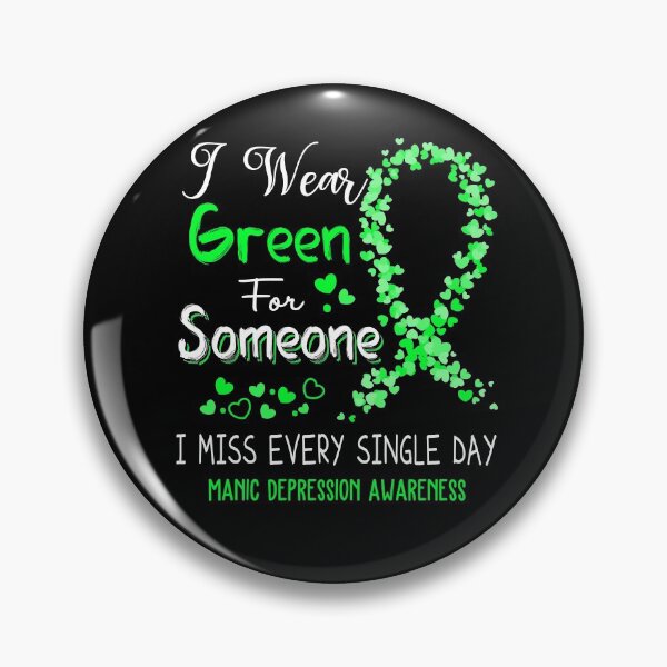 Item preview, I Wear Green Manic Depression Awareness designed and sold by GennieShop.
