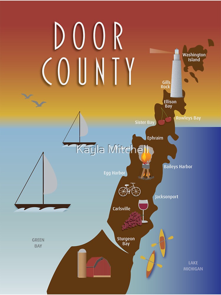"Door County " Sticker by Kmitch26 Redbubble