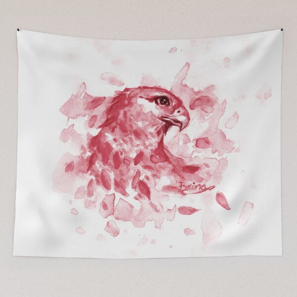 Item preview, Watercolor Splash Hawk, in red designed and sold by Brina Williamson.