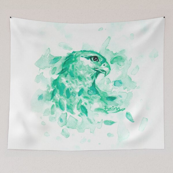 Item preview, Watercolor Splash Hawk, green designed and sold by Brina Williamson.