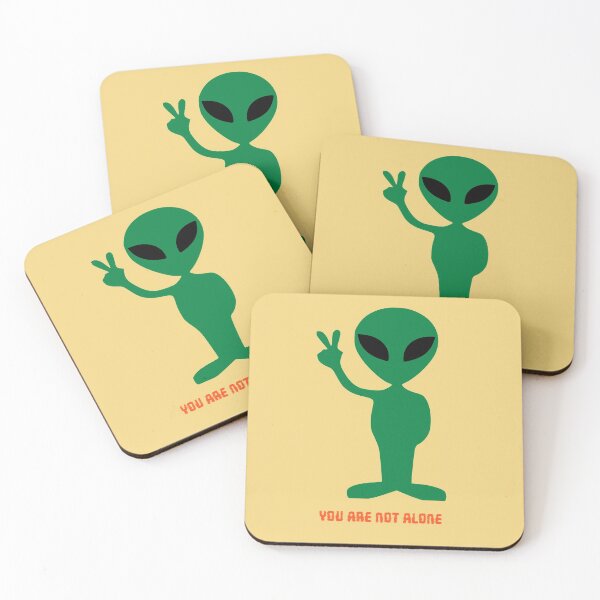 Item preview, You Are Not Alone Cute Green Alien designed and sold by DTEH.