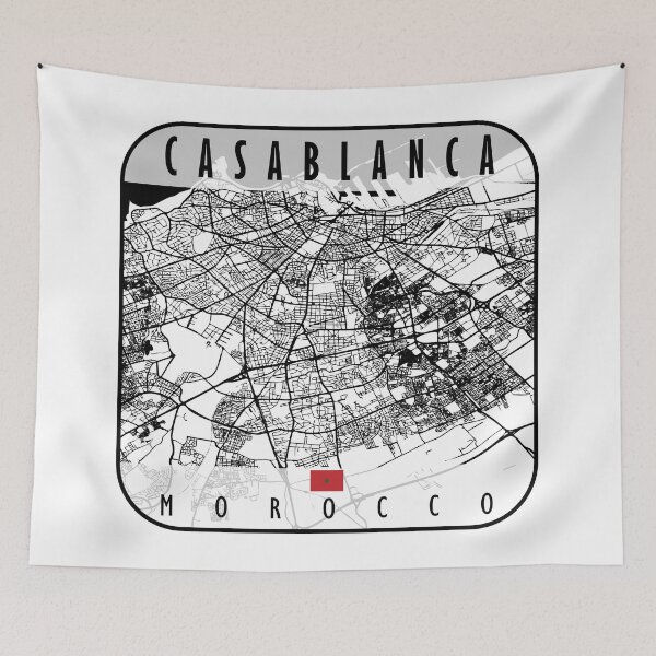 Item preview, CASABLANCA MAP MOROCCO designed and sold by hatimelhag.