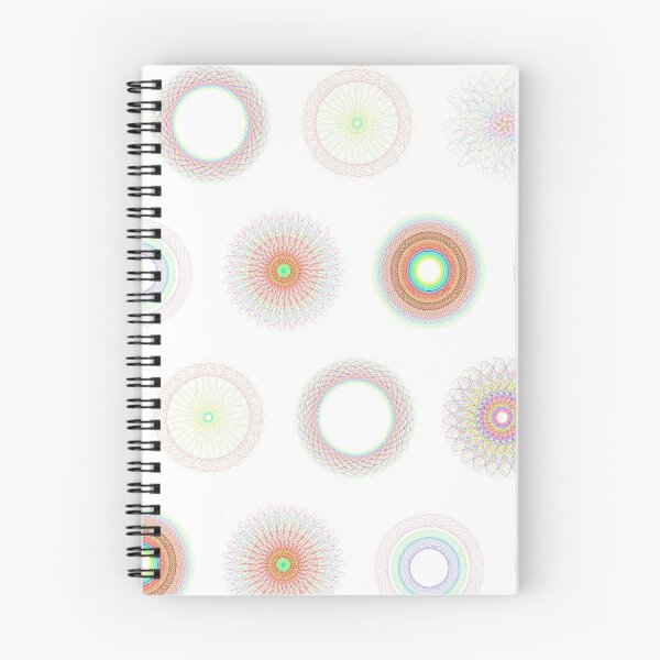 Item preview, Eight repeated neon Spirograph ring designs on white designed and sold by Club30-80.