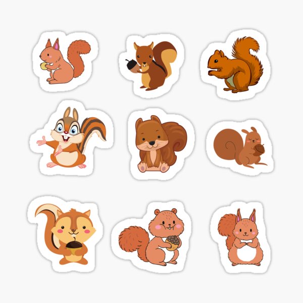 Item preview, Squirrel Eating acorns Cartoons small animal  designed and sold by Cafecreative.