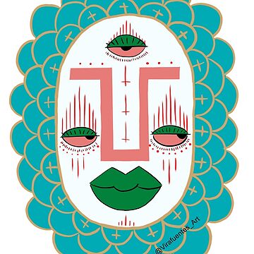 Artwork thumbnail, Third  Eye with Green Lips by VirafuentesArt