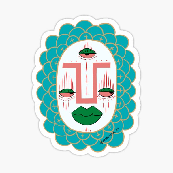 Third Eye with Green Lips Sticker