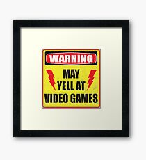 Gamer Warning Framed Print