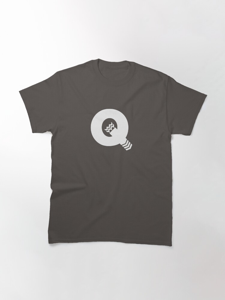 Thumbnail 3 of 7, Classic T-Shirt, Q is for Quiver - White designed and sold by thunderquack.