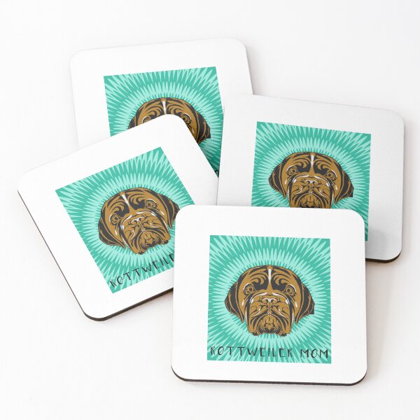 Item preview, Rottweiler face on blue tie dye background--Rottweiler Mom designed and sold by AffirmationTeez.
