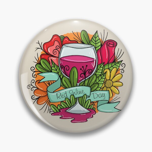 Item preview, Retro Red Wine Day, floral arsty wine designed and sold by HolidayBug.