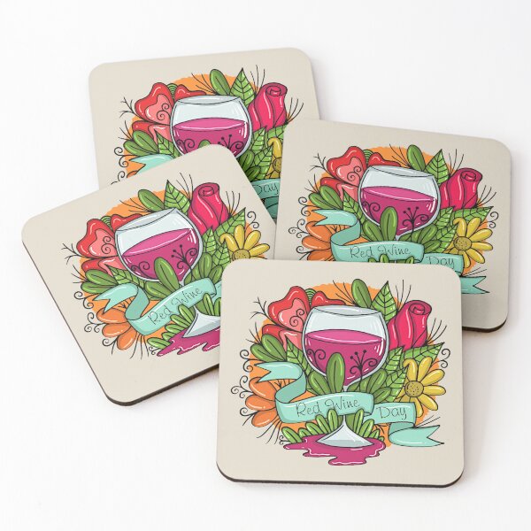 Item preview, Retro Red Wine Day, floral arsty wine designed and sold by HolidayBug.