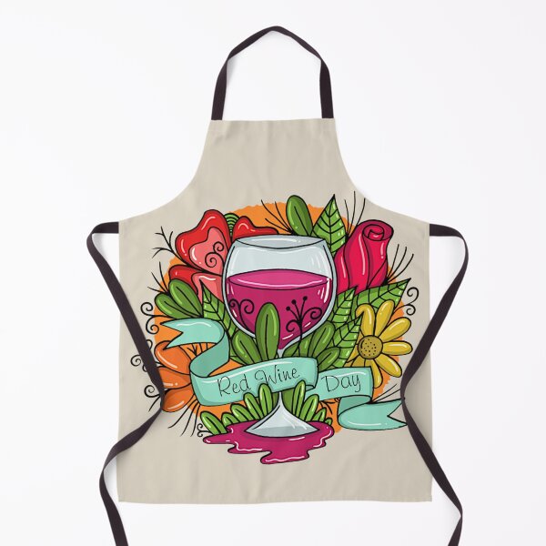 Item preview, Retro Red Wine Day, floral arsty wine designed and sold by HolidayBug.