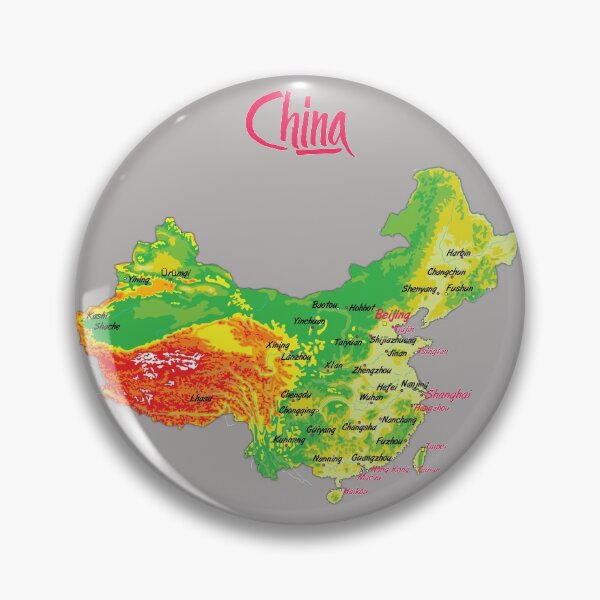 Item preview, China physical map topographic map of China Borders, Capitals and Major cities  designed and sold by mashmosh.