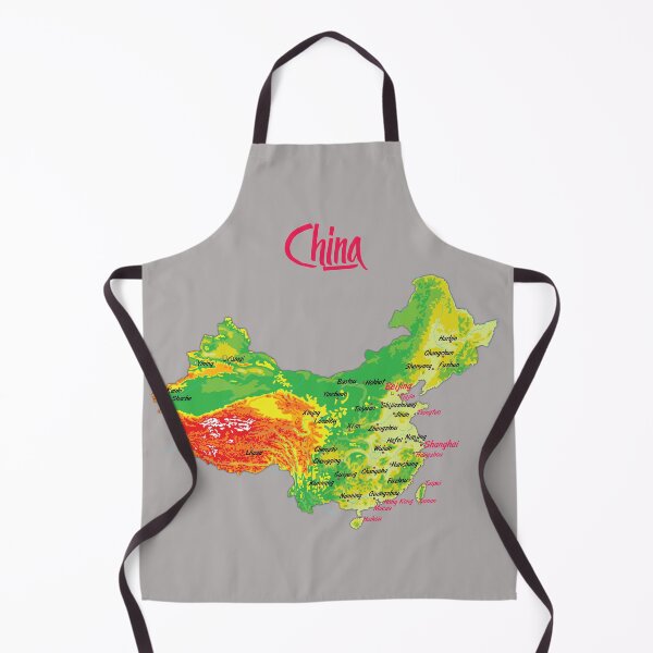 Item preview, China physical map topographic map of China Borders, Capitals and Major cities designed and sold by mashmosh.