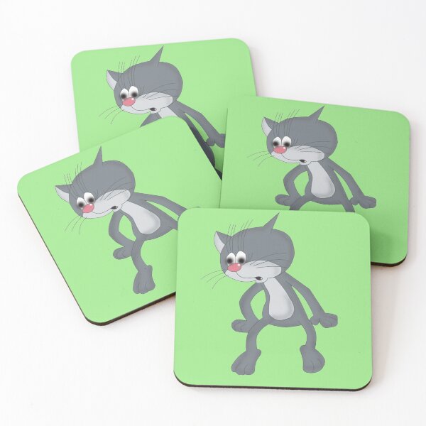 Item preview, A worried cartoon gray cat with a red nose designed and sold by Phantasmal-2-do.