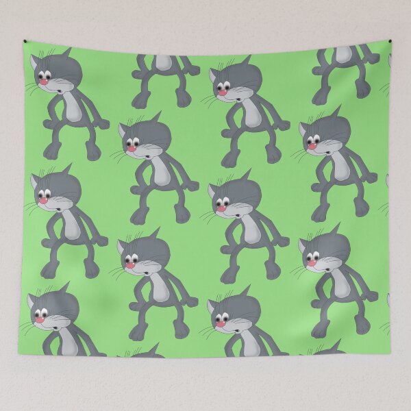 Item preview, A worried cartoon gray cat with a red nose designed and sold by Phantasmal-2-do.